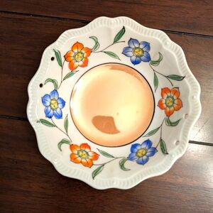 Vintage Hand-painted Colorful Floral Basket